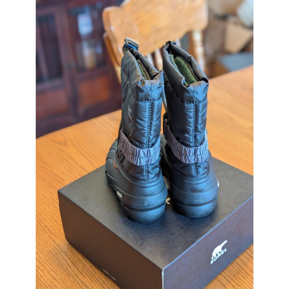 Sorel Children's Flurry Boot Insulated Winter Boots Size 12 Black City Grey - Picture 4 of 10